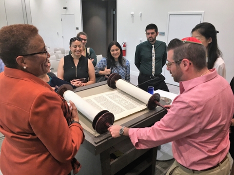 Rabbi Lyle Rothman with Dean of Students Office Staff